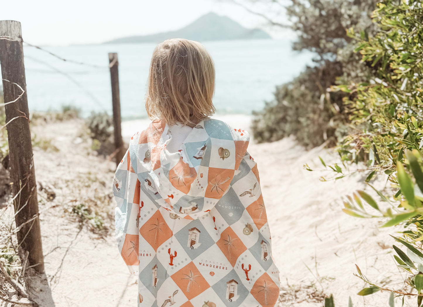 Coastal Cabana ~ Hooded poncho beach towel