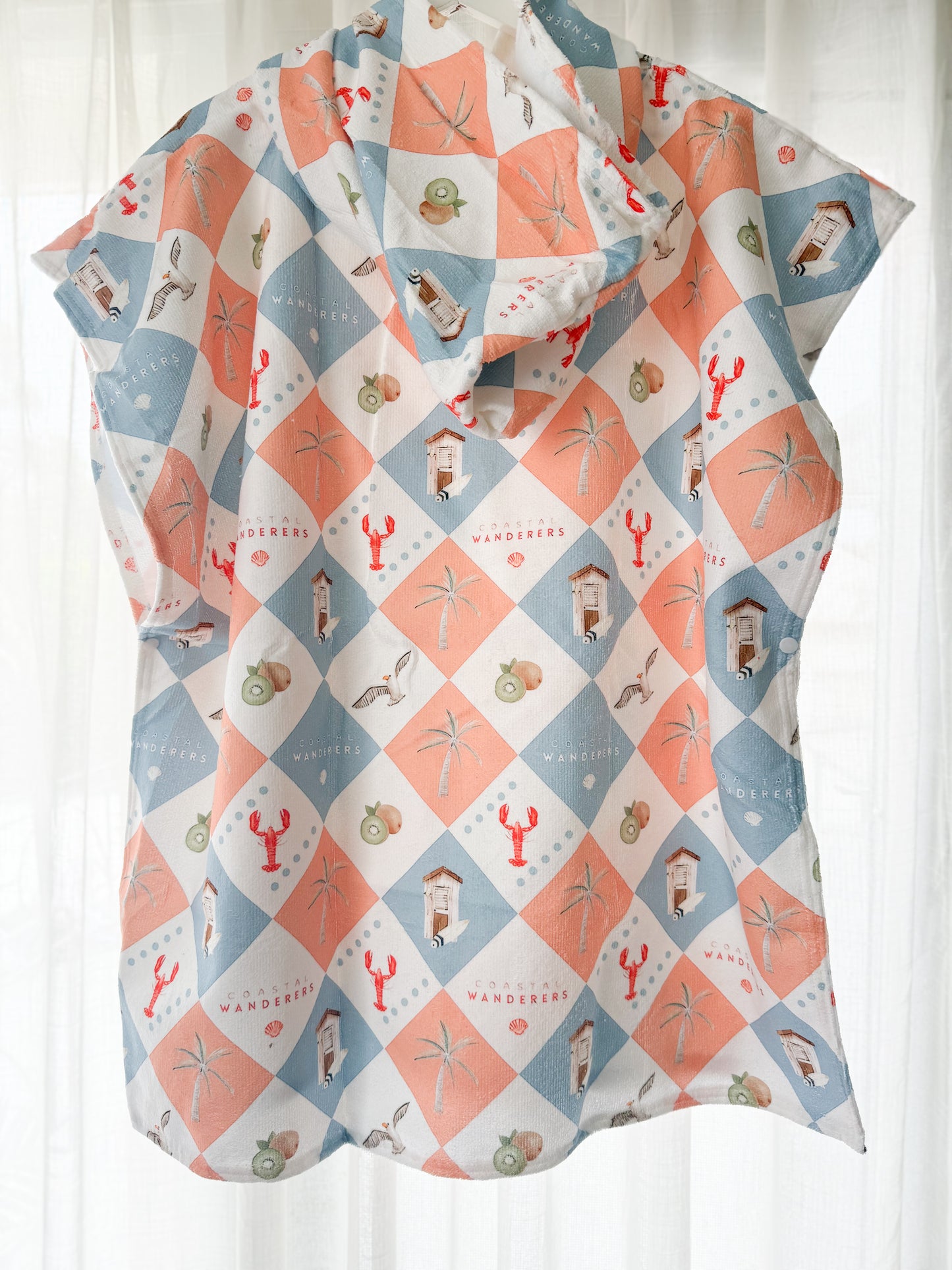 Coastal Cabana ~ Hooded poncho beach towel