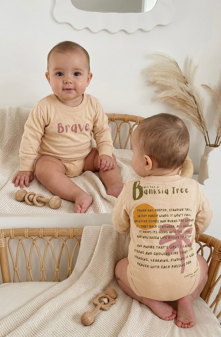 BRAVE LIKE A BANKSIA TREE long sleeve romper