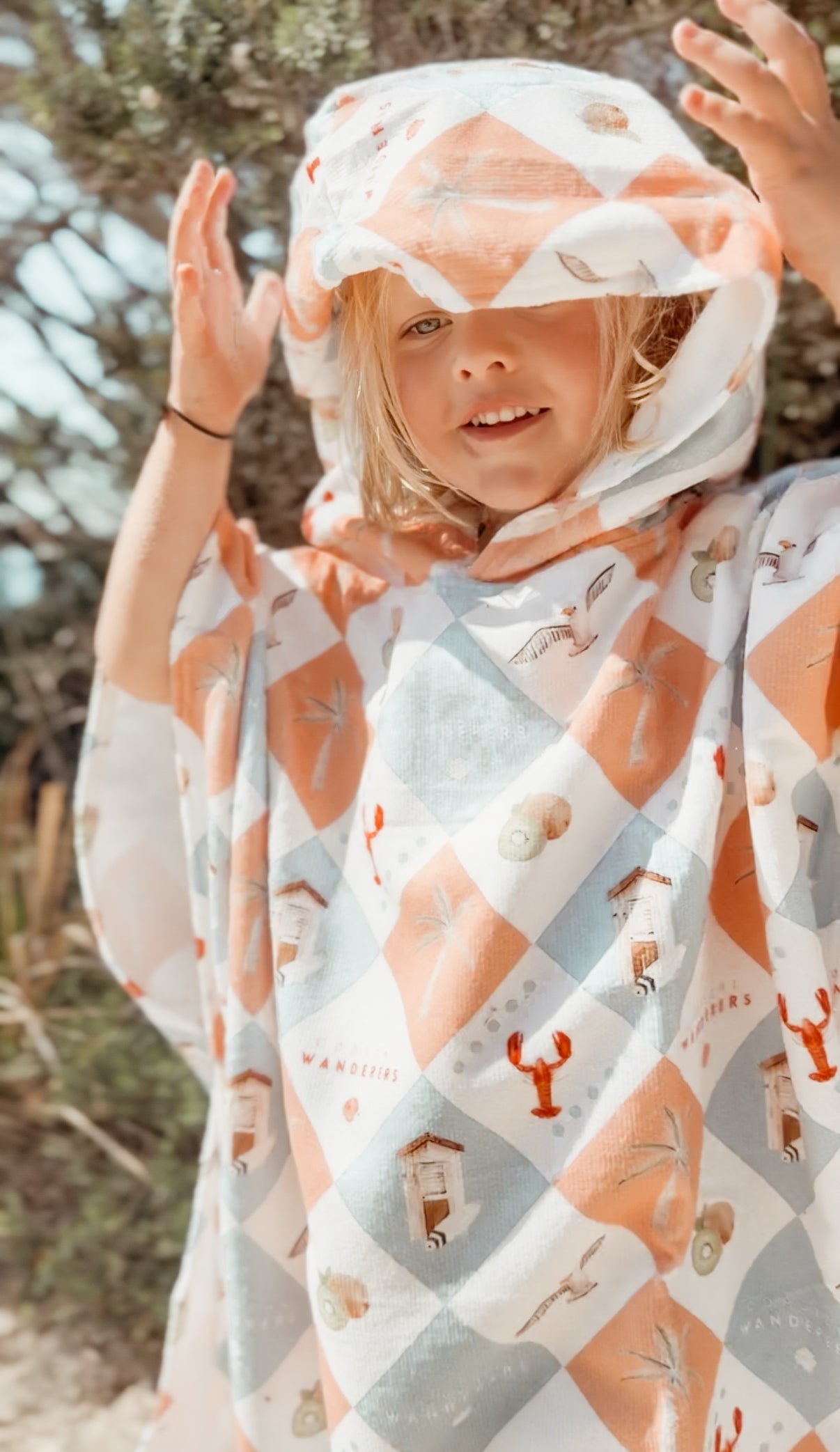 Coastal Cabana ~ Hooded poncho beach towel