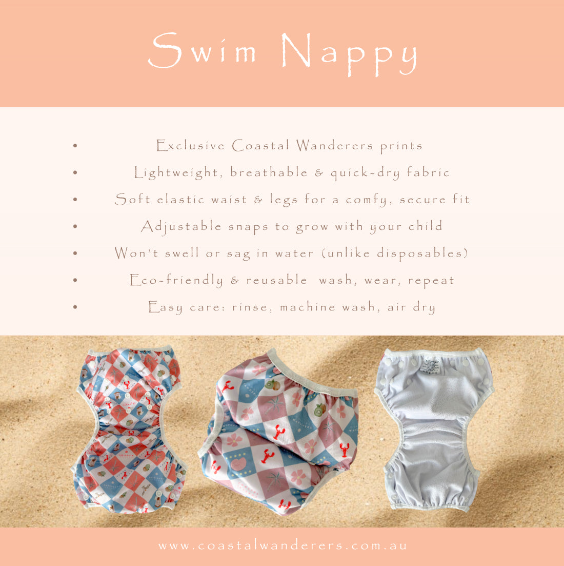 Coastal Cali - Swim Nappy