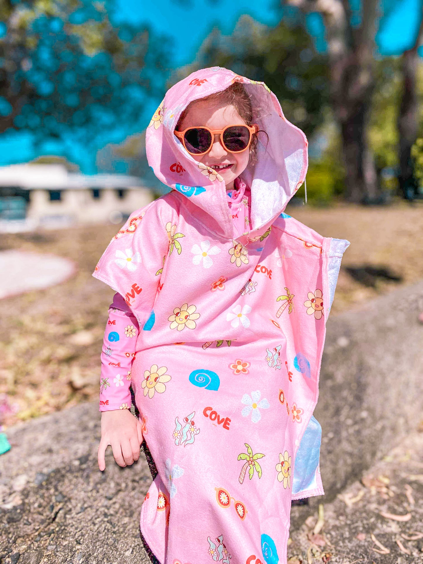 Ocean Disco ~ Hooded poncho beach towel