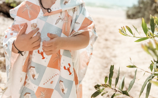 Coastal Cabana ~ Hooded poncho beach towel