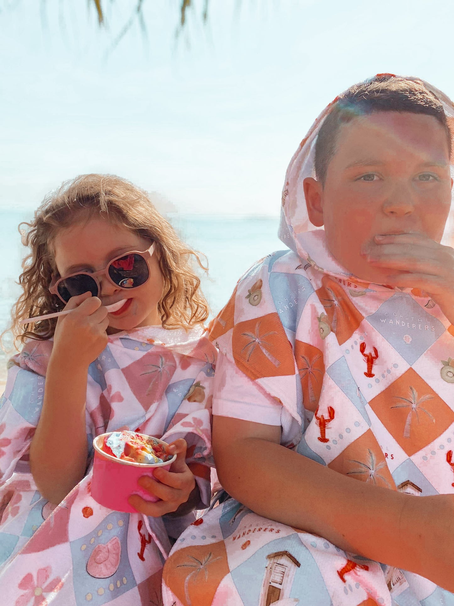 Coastal Cali ~ Hooded poncho beach towel