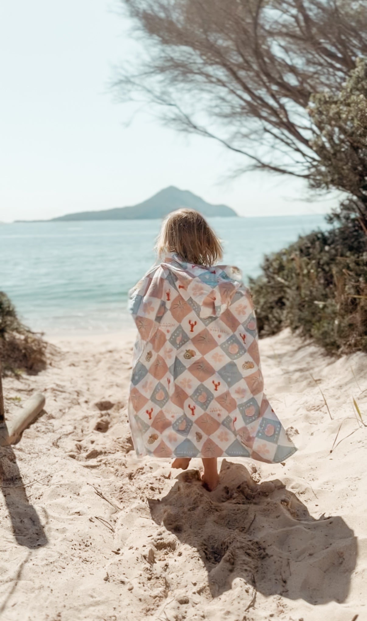 Coastal Cali ~ Hooded poncho beach towel
