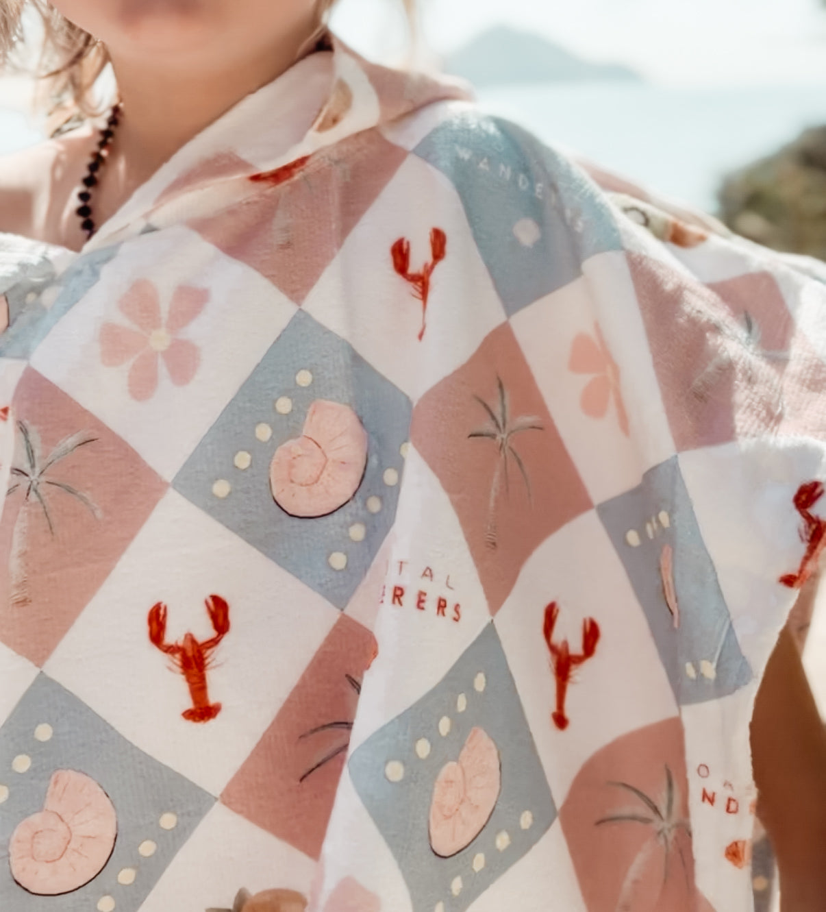 Coastal Cali ~ Hooded poncho beach towel